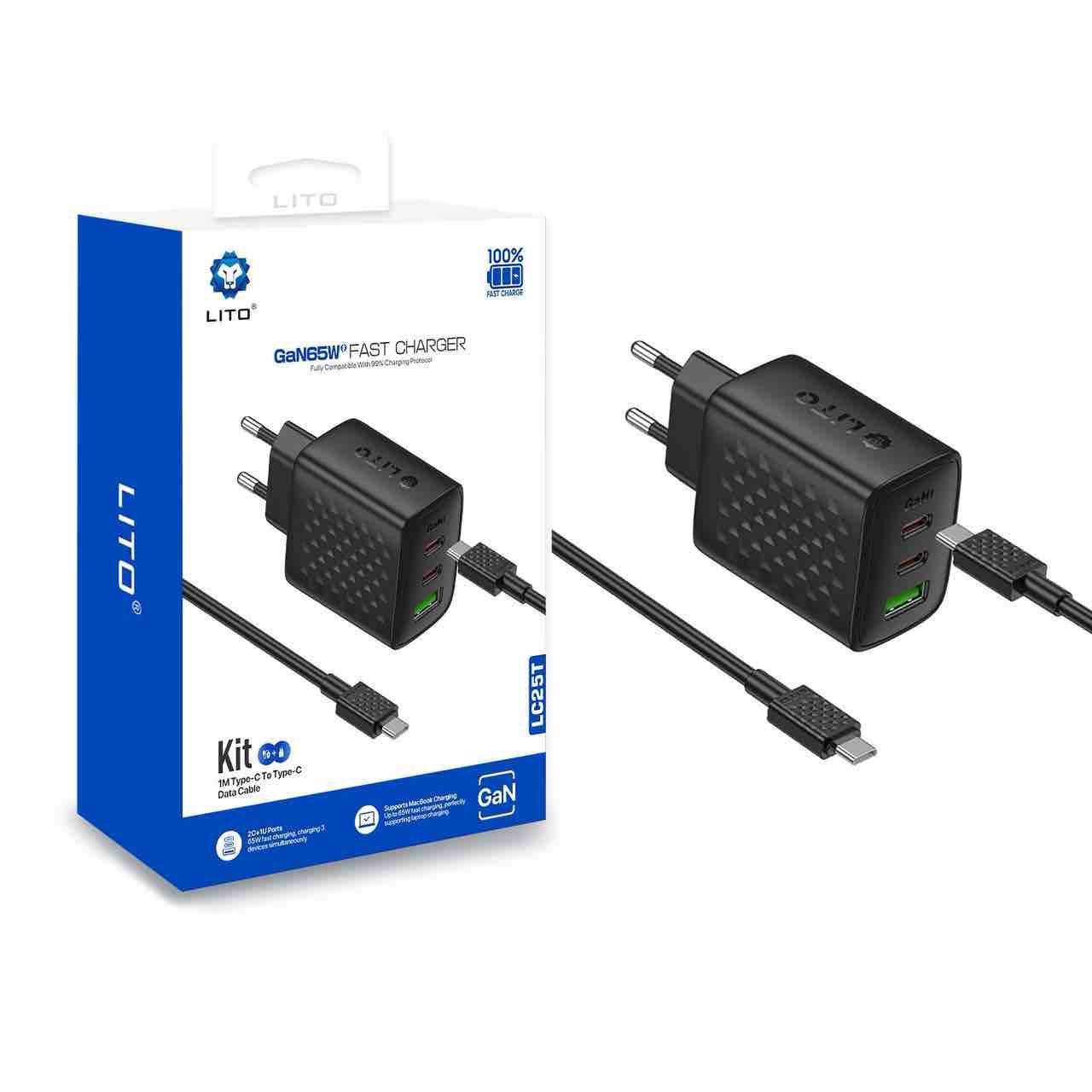 شاحن Lito LC25 65W C-C Cable